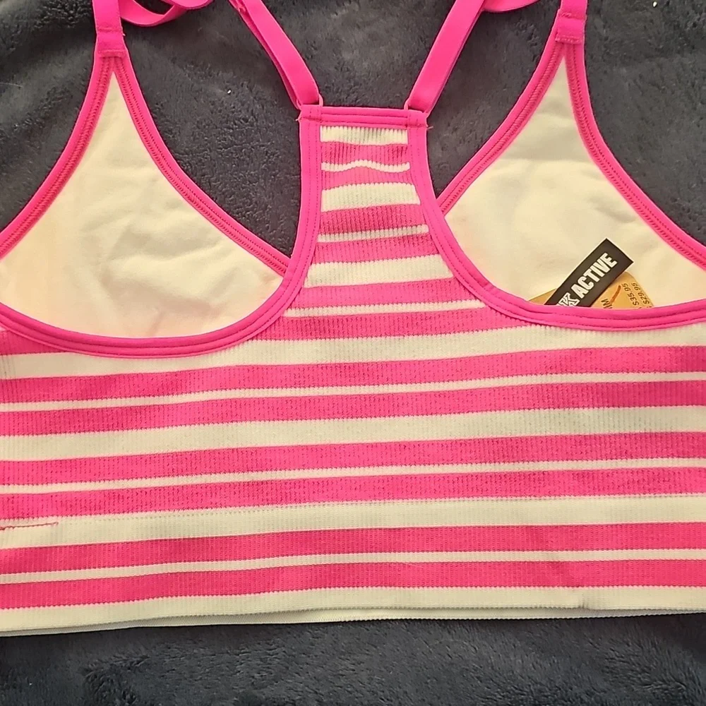 Pink Striped Sports Bra Size M - Picture 6 of 6